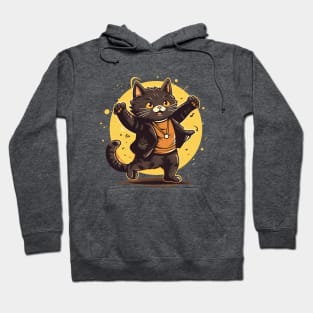 Happy Dancing Cat Cartoon Hoodie